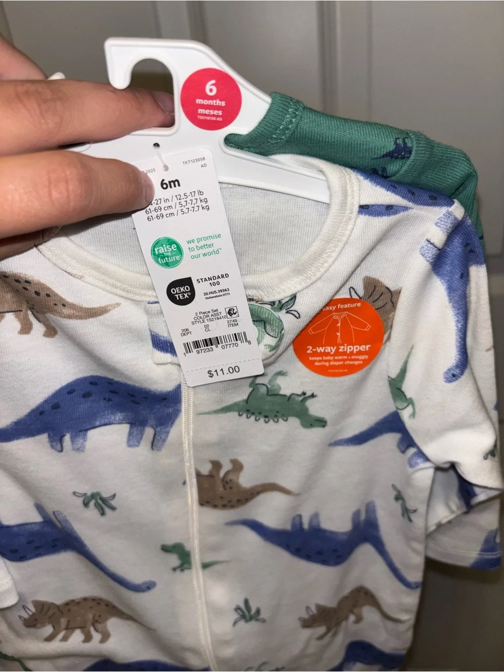 New 2PC carters pajamas set size 6m